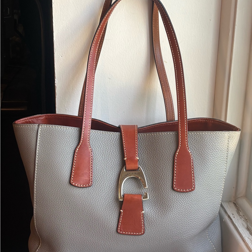 Dooney & Bourke Taupe and Brown Classic Tote